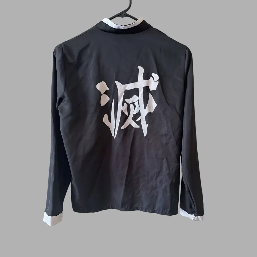 Kids Demon Slayer Kamado Tanjiro Cosplay Costume Kimono Shirt Belt Youth XL